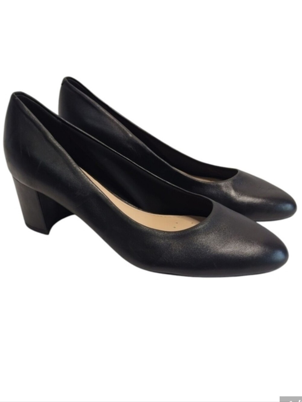 Easy Spirit Evolve Robin Pump Women's Black Soft Leather Heels Slip-on Size 7M